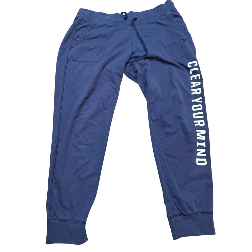 Old Navy Active Womens Navy‎ Blue Clear Your Mind Graphic Joggers Pants Size M